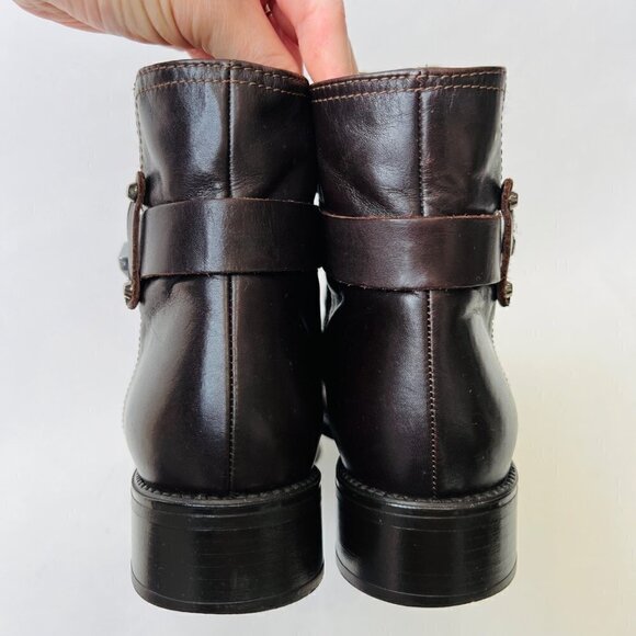 Aquatalia By Marvin Ulrika Leather Motobike boots , brown , Size 8.5-9 - Picture 5 of 13